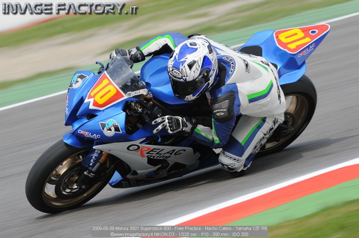 2009-05-09 Monza 3501 Superstock 600 - Free Practice - Nacho Calero - Yamaha YZF R6